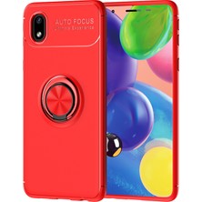 Hesaplı Dünya Samsung Galaxy A01 Core Kılıf Selfie Yüzüklü Esnek Silikon Kırmızı