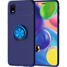Hesaplı Dünya Samsung Galaxy A01 Core Kılıf Selfie Yüzüklü Esnek Silikon Lacivert