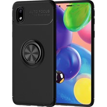 Hesaplı Dünya Samsung Galaxy A01 Core Kılıf Selfie Yüzüklü Esnek Silikon Siyah