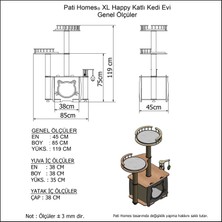 Pati Homes Happy Katlı Yataklı Kedi Evi - Kedi Tırmalaması