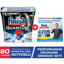 Finish Quantum Max 80  Tablet Bulaşık Makinası Deterjanı + Finish Performans Ürünleri Deneme Seti
