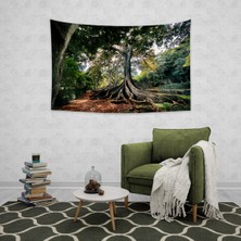 Vagonik Orman Ağaç Duvar Örtüsü Halısı 150 x 100 cm