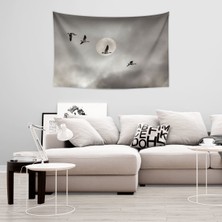 Vagonik Kırlangıç Gökyüzü Duvar Örtüsü Halısı 150 x 100 cm