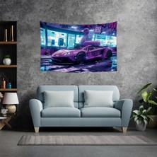 Vagonik Lamborghini Şehir Duvar Örtüsü Halısı 150 x 100 cm