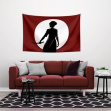 Vagonik Japon Katana Kadın Duvar Örtüsü Halısı 150 x 100 cm