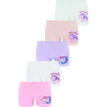 Biyokids Kız Çocuk Boxer 5'li Paket Karışık Renk Unicorn Baskılı Boxer