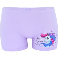 Biyokids Kız Çocuk Boxer 5'li Paket Karışık Renk Unicorn Baskılı Boxer