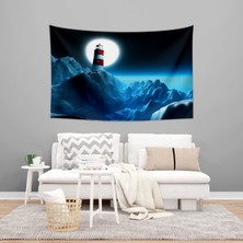 Vagonik Deniz Feneri Manzara Duvar Örtüsü Halısı 70 x 100 cm