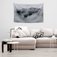 Vagonik Sisli Dağ Manzara Duvar Örtüsü Halısı 70 x 100 cm