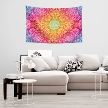 Vagonik Renkli Mandala Duvar Örtüsü Halısı 70 x 100 cm