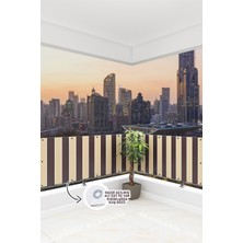 AL-CA Home Balkon Demir Perdesi, 150 x 55 Kahverengi