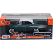 Vardem Oyuncak Metal 1957 Chevy Bel Air Koyu Yeşil 1:24 Ölçek
