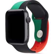 Ceponya Apple Watch Uyumlu 42 mm Silikon Kordon 3 Parça Renk Özel Tasarım
