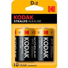 Kodak Xtralife Alkalin Büyük Pil-D 2'li