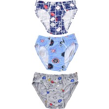 Pemilo Erkek Çocuk 255 Desenli 3'lü Slip Karışık Renk