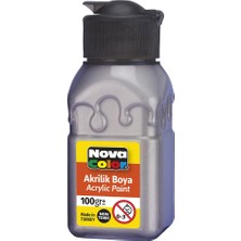 Nova Color Gri Akrilik Boya 100 gr Su Bazlı Dayanıklı ve Hızlı Kuruyan Boya