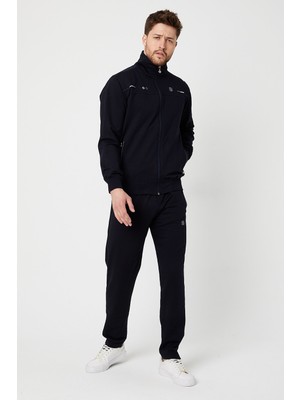 Dawrazz Erkek Hakim Yaka Eşofman Takımı Dairesel Desenli