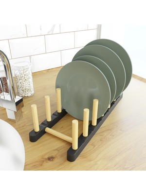 Noah Wood Ahşap Tezgah Üstü Tabaklık Standı