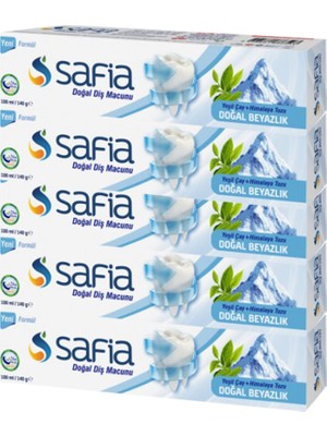 Safia Doğal Diş Macunu 140 gr Himalaya Tuzlu Yeşil Çaylı 5'li