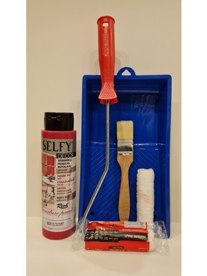 Rich Selfy Decor 500 cc 750 gr Kırmızı Kendinden Vernikli Dolap Boyama Seti