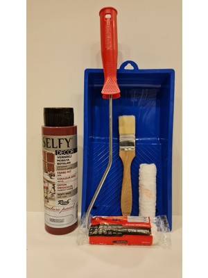 Rich Selfy Decor 500 cc 750 gr Burgundy Bordo Kendinden Vernikli Dolap Boyama Seti