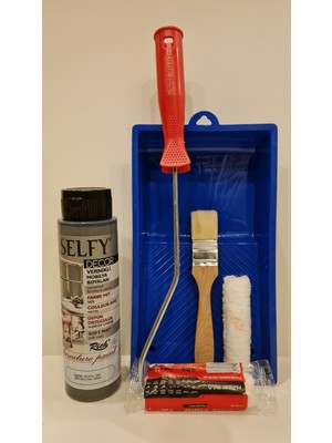 Rich Selfy Decor Royal Gri Kendinden Vernikli Dolap Boyama Seti 500 cc 750 gr Ahşap ve Mobilya İçin