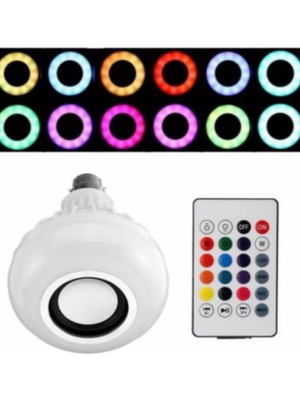 Agb LED Hightek Gece Lambası Bluetooth Hoparlör Rgb Ledli Lamba Kumandalı Mp3 Çalar Ampul