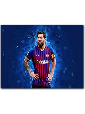 Cakatablo Ahşap Tablo Lionel Messi Barcelona Görseli