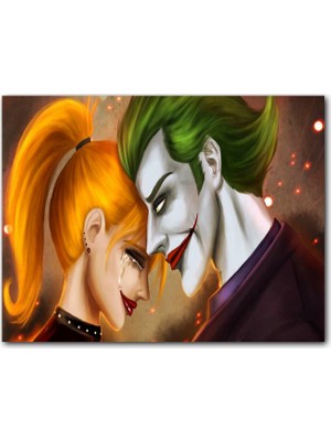 Cakatablo Ahşap Tablo Joker And Harley Quinn Görseli