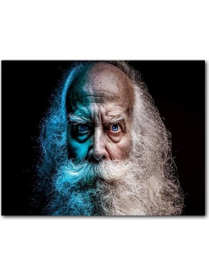 Cakatablo Ahşap Tablo Saç Sakal Bıyık Mavi Gözlü Adam Görseli