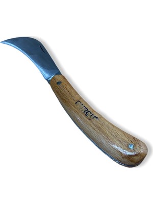 Ahşap Saplı Eğri Aşı ve Cep Çakısı - Yerli - 19 cm