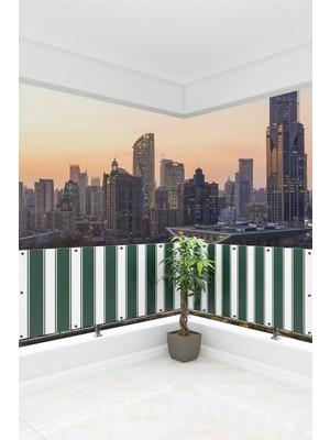AL-CA Home Balkon Demir Perdesi, 390 x 110 Yeşil Renkli. Balkon Demir Brandası