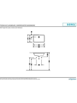 E.C.A Serel Star Tezgah Altı Dikdörtgen Lavabo 0561DSS110H