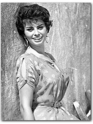 Caka Tablo Ahşap Tablo Sophia Loren Mutlu