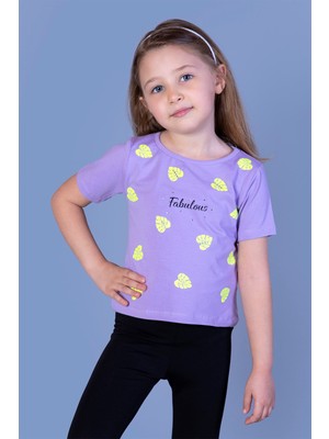 Toontoy Kız Çocuk Yaprak Desenli Fabulous Baskılı Tişört