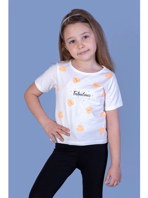 Toontoy Kız Çocuk Yaprak Desenli Fabulous Baskılı Tişört