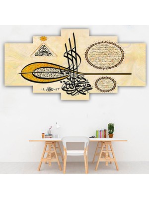 Dekorme 5 Parçalı Islami Kanvas Tablo 110 x 60 cm