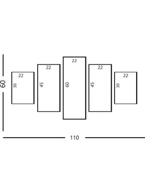 Dekorme 5 Parçalı Uzay Kanvas Tablo 110 x 60 cm