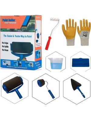 Smart Paint Rulo 7 Parça Paint Roller Damlatmayan Ev Ofis Bahçe Boya Badana Rulosu Eldiven Parmak Rulo Set 7 Li Smart Paint Rulo