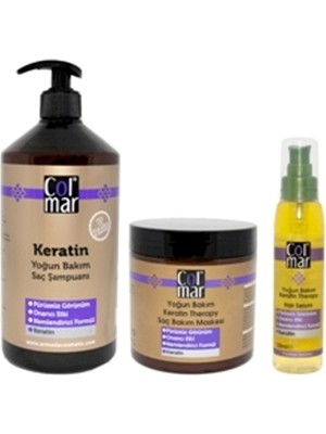 Colmar Yoğun Bakım Keratin Therapy Saç Bakım Seti Vegan Parabensiz Onarıcı Özellikler