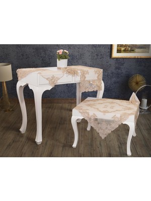 Çeyiz Diyarı Fransız Crown Salon Takımı 16 Parça Cappucino