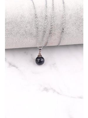 Alibaba Doğaltaş Safir Doğal Taş 925 Ayar Gümüş Kolye