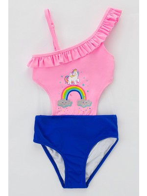 Penti Açık Pembe Kız Çoçuk Rainbow Cloud Mayokini