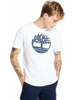 Timberland Tree Logo Short Sleeve Beyaz Erkek T-Shirt TB0A2C2R1001