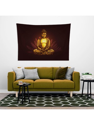 Vagonik Buddha Meditasyon Duvar Örtüsü 150X100 cm