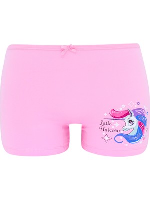 Biyokids Kız Çocuk Boxer 5'li Paket Karışık Renk Unicorn Baskılı Boxer