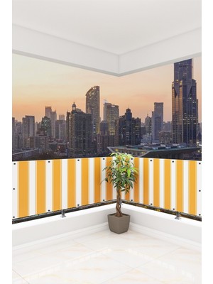 AL-CA Home Balkon Demir Perdesi, 150 x 55 Sarı