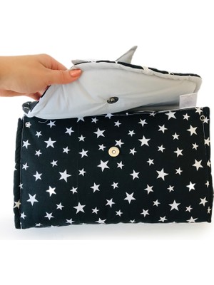 Atölye Eda Alezli Alt Açma Minderi %100 Pamuklu 35x70 cm Yıldız Desenli Sıvı Geçirmez