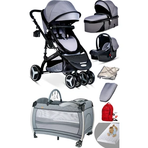 8'in1 Yeni Doğan Set Baby Home 945 Travel Sistem Bebek Arabası ve 600 Oyun Parkı Beşik Park Yatak