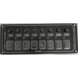 8 Li Yatay Switch Panel 12-24 Volt